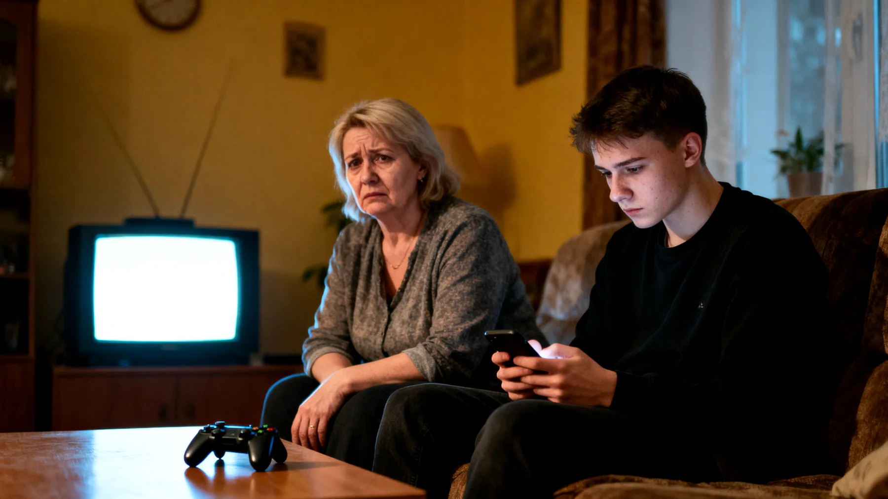 Mama boryka się z problemem nadmiernego korzystania ze smartfona, telewizji i gier wideo przez swojego młodego dorosłego syna/córkę, co wpływa na jakość ich relacji i codzienne funkcjonowanie rodziny"